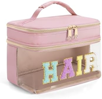 Fasrom Double Layer Hair Accessories Organizer, Preppy Makeup Bag for Girls by Fasrom