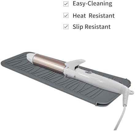 2 Pack Silicone Heat Resistant Travel Pouch for Straightener, Crimping Wand, Curling Wand, Flat Iron (Light Grey&Beige) - Image 3