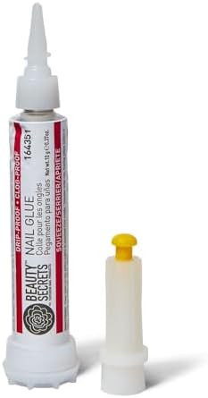 Beauty Secrets Drip & Clog Proof Nail Glue (1 Pack) Bundled with Zebra Cushion Nail File Medium Coarse 180/100 Grit by Beauty Secrets - Image 4