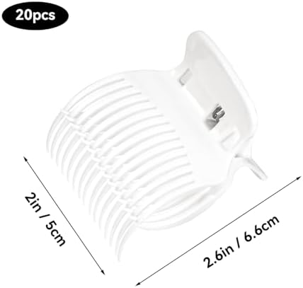 20 Pcs Hot Roller Clips for Hair, Curler Claw Clip for Women Hair Section Styling (White, 2inch) - Image 3