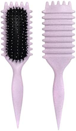 Purple Curl Defining Brush for Curly Hair – Detangling & Styling Brush for Women & Men, Defines 2A to 4C Curls, Reduces Frizz, Perfect for Wet & Dry Hair (Purple) - Image 3