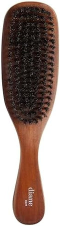 Diane Reinforced Boar Bristle Curved Wave Brush for Men and Barbers – Medium Bristles for Thick and Curly Hair – Use for Detangling, Smoothing, Wave Styles, Restore Shine and Texture by Diane