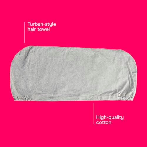 Conair Hair Towel Wrap, Cotton, Twist, Anti-Frizz, Fast-Drying, Gray - Image 2