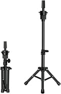 FUTAI Mini Adjustable Wig Stand Tripod Metal Holder for Mannequin Head Canvas Foam Head Hairdresser Practice Cosmetology Braiding Styling Salon Display by FUTAI