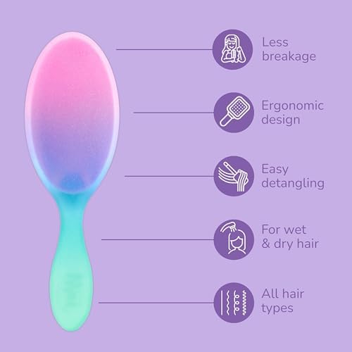 Wet Brush Original Detangler Hair Brush, Soft, Flexible Bristles Gently Detangle All Hair Types, Works on Wet or Dry Strands, Ergonomic Handle, Reduces Breakage, Limited Edition, Electric Sky Purple - Image 3
