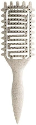 Curl Defining Brush for Curly Hair, Vented Detangling Hair Brush for Wet and Dry Styling, Curved Brush for Shaping and Smoothing Curl Clumps, Lightweight Hair Brush （Beige） by Yingbtr