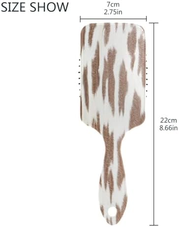 White Brown Print Cow Hair Brush Wet & Dry Tangle-Free Hair Brush for Women & Men Soft Bristles Through Tangles For All Hair Types - Image 3