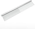 Chris Christensen 000 7.5 in. Greyhound Style Fine/Coarse Colored Butter Comb, Groom Like a Professional, Rounded Corners Prevent Friction and Breakage, Solid Brass Spin with Steel Teeth, Chrome Finish by ChrisChristensen