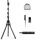 Mannequin Head Tripod Wig Stand: Wig Head Stand for Styling Hairdressing Training 63-Inch Adjustable Stable Manikin Head by Unknown