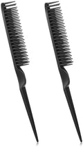 2 Pcs 3 Row Comb for Natural Hair, Three Row Comb for Curly Hair with Rat Tail Handle, Unbraider to Take Braids Out Tool, Detangling Sectioning Styling Combs for Women & Men (Black) by Unknown