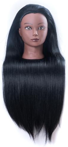Mannequin Head with Hair 26" doll head for hair styling black - Image 5