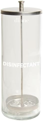 Diane Glass Disinfectant Jar for Sterilizing Hair Salon Shears, Combs, Barber Cleaning Supplies, Clippers, and Nail Tools – Large - 10” Tall x 3.4” Wide – 33 Fl Oz Capacity by Diane