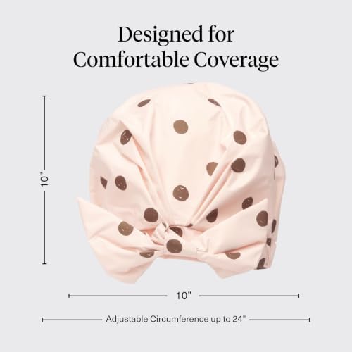 Kitsch Luxury Large Shower Cap for Women - Blush Dot - Image 4