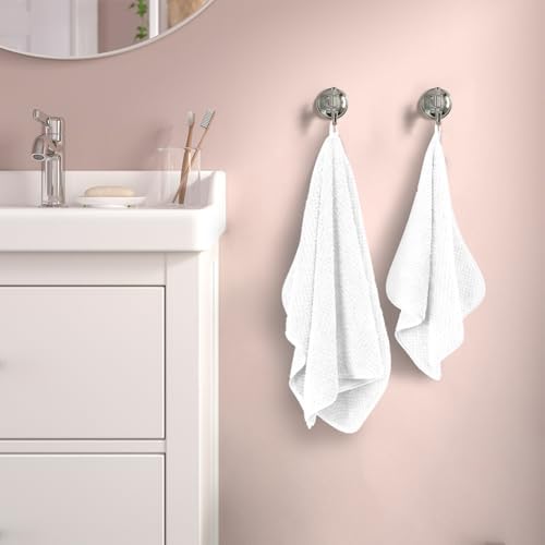 Soft Bath Towel Set of 4, Extra Large Microfiber Towels 35x70 in, Bath Towel Hand Towel Hair Towel Washcloths Set, Quick Dry, Highly Absorbent, for Bathroom Shower Pool Hotel Beach (White, 4 Piece) - Image 3