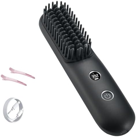 STUDLLY LCD Screen Cordless Hair Straightener & Curler 2 in 1, Black by STUDLLY