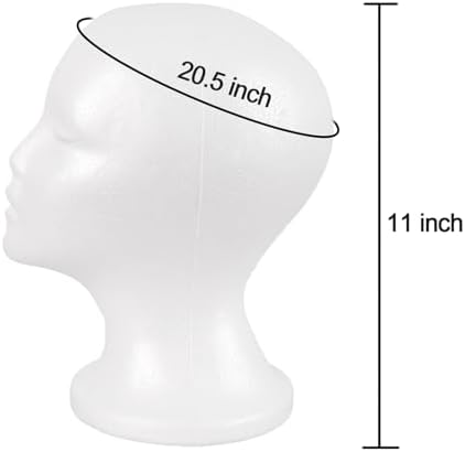 MapofBeauty Women Men Wig Stand,DIY Decoration Wig Head (White) - Image 3