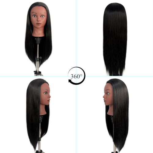 Black Mannequin Head for Braiding, Practice Hair Mannequin Head - Image 5