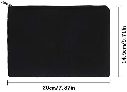 meekoo 16 Pcs Blank Canvas Zipper Pouch Pencil Bag Bulk, M, Beige and Black - Image 2