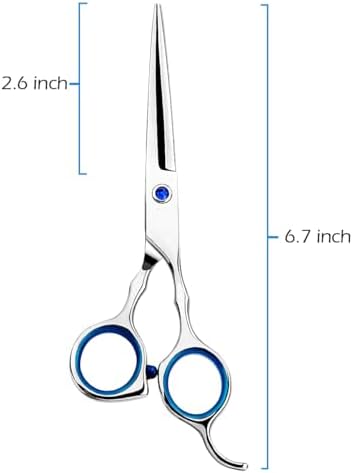 Regular Hair Cutting Shears Professional Barber Scissors Home Blue Detachable Finger Ring for Men Women Kid - Image 5