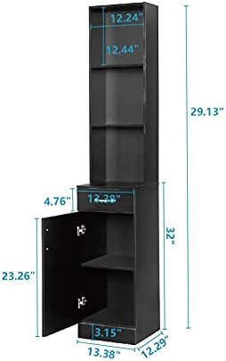 Barber Station, Wall Mount Salon Station for Hair Stylist, Styling Beauty Spa Table, Salon Cabinets and Storage Black - Image 4