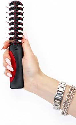 Cricket Static Free Volumizer Hair Brush - Styling, and Detangling All Hair Types, Long, Short, Thick, Thin, Curly, Straight, and Wavy, So Rad (Red) by CricketCompany
