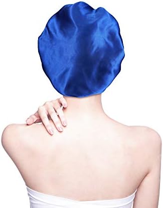 Blulu 3 Pcs Large Satin Silk Bonnet,Silver, Wine Red, Sapphire Blue - Image 6