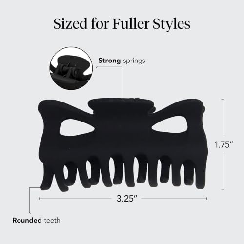 Kitsch Large Hair Claw Clips - All Day Hold Hair Clips, Black & Tort, 2pcs - Image 6