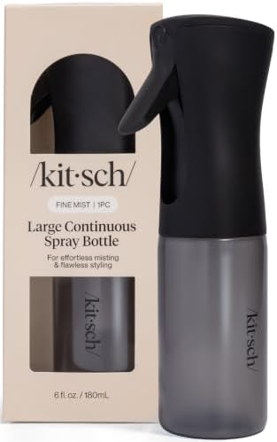 Kitsch Large Continuous Spray Bottle for Hair – Black,180ml by Unknown