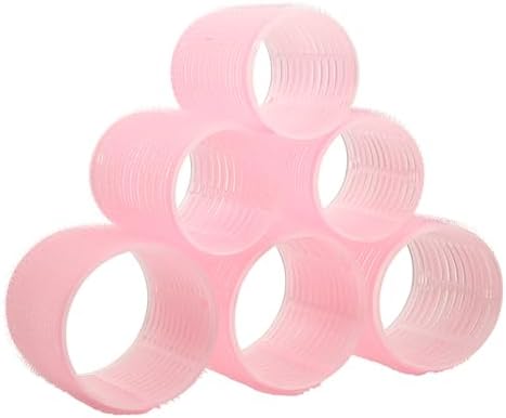 Bella Sleep + Spa Self Grip Hair Rollers - 3 Medium & 3 Large Curlers with Clips, 12-Piece Set, Pink - Image 2