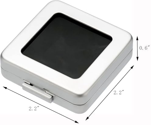 Glass Top Loose Diamond or Gemstone Display Box Case Holder Show Container Metal (Silver Medium) - Image 4