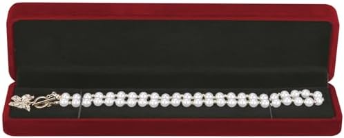 LETURE 2 Pieces Long Velvet Chain Necklace Gift Box Set, Bracelet Storage Case, Jewellry Display Box for Wedding, Engagement,Proposal, Birthday and Anniversary (Red-2pcs) - Image 4