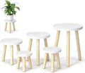 Wood Plant Stands Indoor, 16.7" Tall Plant Stand Outdoor Mid-Century Plant Stool, Single Plant Table Modern Small Round Side/End Table for Living Room, Balcony, Office (Brown) by Unknown