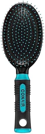 Conair Hair Brush, Detangling, Metal Bristles, Cushion Base, Teal by conair