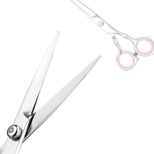 Professional Home Hair Cutting Kit - Quality Home Haircutting Scissors Barber/Salon/Home Thinning Shears Kit with Comb and Case for Men and Women (Pink) - Image 4