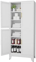 75" Metal Garage Storage Cabinet with 4 Doors 4 Adjustable Shelves by AUEYTVR