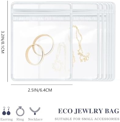 HOMEHIVE Travel Jewelry Bags, 20Pcs Clear Travel Jewelry Organizer, Portable Anti Tarnish Jewelry Storage Pouch Bag Gift for Women Girl, 20Pcs Clear Bags - Image 3