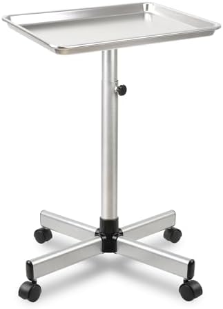 Salon Tray on Wheel, Metal Mayo Stand Tray, Use As Medical Tray, No-Rusting by Qinrunkoi