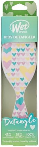 Wet Brush Kids Detangler Hair Brushes - Midi Hearts - Detangling Brush with Ultra-Soft IntelliFlex Bristles Glide Through Tangles with Ease - Pain-Free Comb for All Hair Types by WetBrush