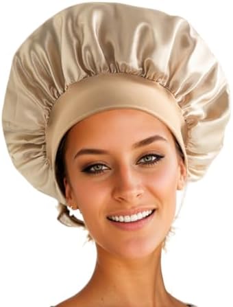 Silk Bonnet for Men Women Hair Bonnet for Sleeping,High Elasticity Wide Soft Band Sleep Cap for Curly Hair Braids by HUZJKD