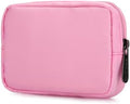 E-Tree Cute Small Makeup Bag, Cosmetic Toiletry Skin Care Make up Little Items Pouch for Purse,Zipper Mini Tech Charger Cable Electronic Organizer Case,Travel Accessories,Pink by E-Tree