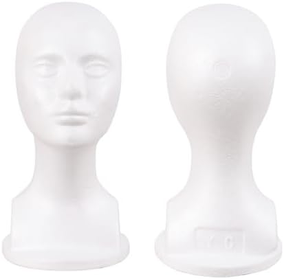MapofBeauty Male Foam Mannequin Head Wig Making Styling Manikin Head, White - Image 4
