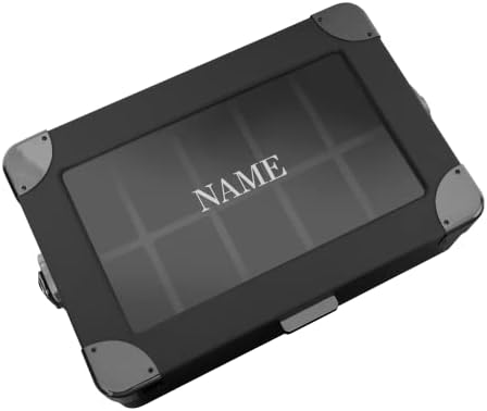 CASE ELEGANCE Monogrammed Black Edition Military 10-Slot Watch Box by CASEELEGANCE