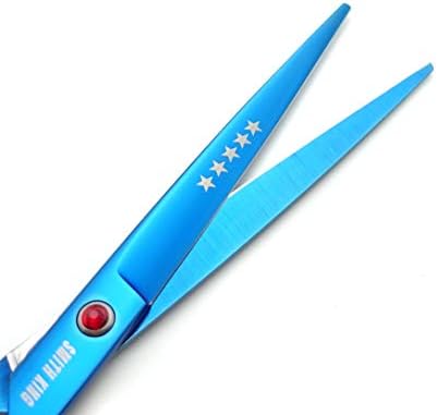 7.0 Inches Professional hair cutting thinning scissors set with razor (Blue) - Image 6