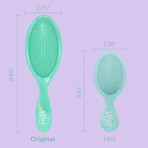 Wet Brush Original Detangler Hair Brush, Soft, Flexible Bristles Gently Detangle All Hair Types, Works on Wet or Dry Strands, Ergonomic Handle, Reduces Breakage, Limited Edition, Prismatic Glow Green - Image 4
