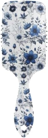 Blue Flowers Hair Brush, Soft Bristles Detangling Brush - Detangler Hairbrush Glides Through Tangles For All Hair Types (Wet Dry & Damaged Hair) by Unknown