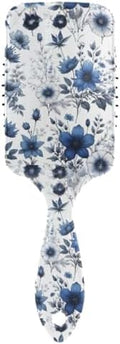 Blue Flowers Hair Brush, Soft Bristles Detangling Brush - Detangler Hairbrush Glides Through Tangles For All Hair Types (Wet Dry & Damaged Hair) by Unknown