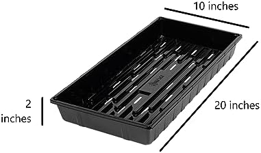 SUNPACK 10" x 20" Extra Strength Plastic Seed Starting Tray, Black, 2.5" (Pack of 10) - with Drainage Holes, Ideal for Greenhouses or Indoor Gardening - Made of BPA-Free Plastic - Image 3