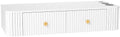 OmySalon Wall Mount Salon Station, Hair Stylist Cabinet with 3 Heat Resistant Dryer Holders, 2 Drawers, Modern Style Barber Storage Station for Barbershop Salon SPA, Solid White by OmySalon