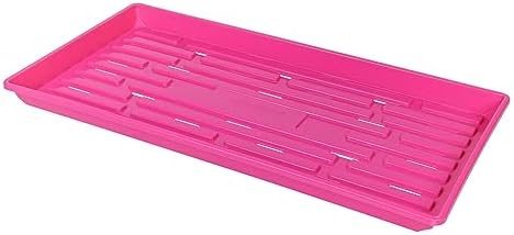 SUNPACK 10" x 20" Heavy Duty Shallow Plastic Seed Starting Tray, Magenta, 1" (Pack of 10) - Lined with Drainage Holes for Excess Water and Aeration, Ideal for Greenhouses or Indoor Gardening - Image 3