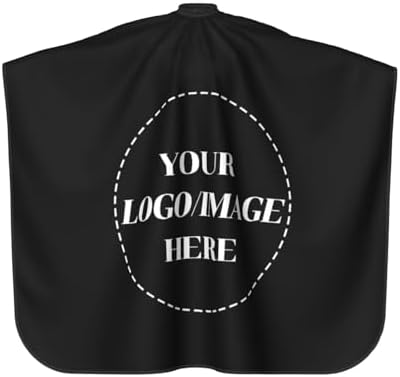 55x66in Black Custom Barber Cape, Personalized Designer Barber Cape for Salon, Gifts for Birthday Christmas - Image 2